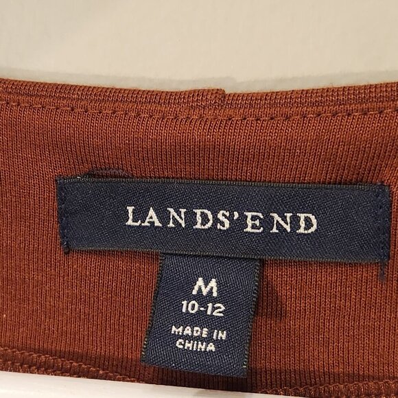 Lands End Cotton Dress Fit and Flare Brown T-Shirt Scoop Neck - Size M(8-10) - Picture 5 of 6